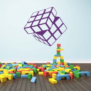 Samolepka na zeď GLIX - Rubikova kostka Fialová 30 x 28 cm