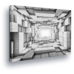 Obraz na plátně GLIX - Tunel Šedé Kvádry 80x60 cm