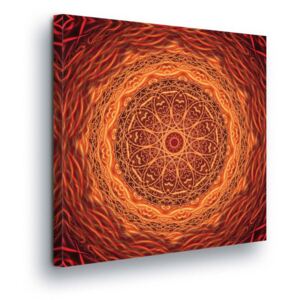 Obraz na plátně GLIX - Oranžová Mandala 80x80 cm
