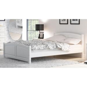 Dřevěná postel Mela 160x200 + rošt ZDARMA bílá