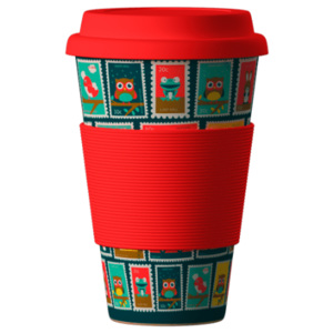 Eco Bamboo Cup Postmarks red 400 ml