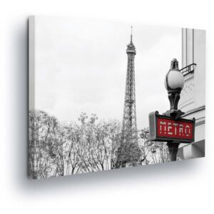 Obraz na plátně GLIX - Černobílá Eiffelova věž III 80x60 cm