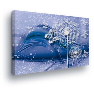 Obraz na plátně GLIX - Modrý Podklad s Pampeliškou 60x40 cm