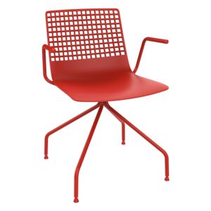 Židle Wire Arana červená s područkami