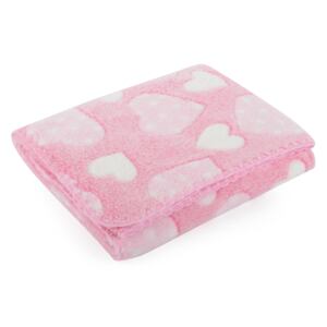 Dětská deka se srdíčky DORA růžová 80x90 cm Mybesthome