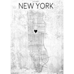 Obraz na plátně - New York (Mapa města)