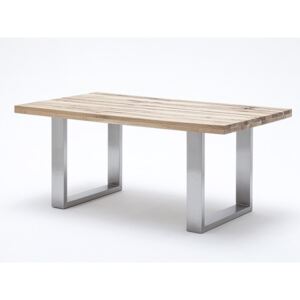 Jídelní stůl CASTELLO dub masiv/leštěná ocel Velikost stolu 260x100