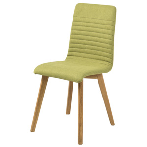 Jídelní židle s čalouněním z látky v zelené barvě s dřevěnou podnoží SET 2 ks DO164