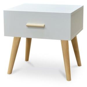 Noční stolek Creative (bílá/buk)