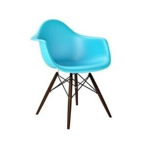 Designová židle DAW, sky blue (Tmavý buk)