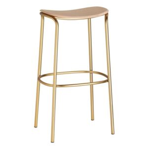 Barová židle Trick natural, 65 cmdřevěný sedák, zlaté nohy