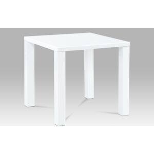Artium Jídelní stůl 80x80x76 cm, vysoký lesk bílý - AT-3005 WT