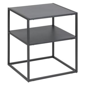 Kovový noční stolek 45x40 cm s policí v černé barvě DO280