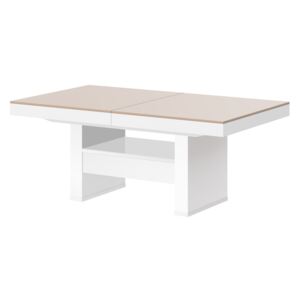 Nastavitelný konferenční stolek AVERSA LUX, cappuccino/bílá (Luxusní)