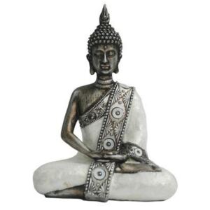 Ambia Home Buddha barvy stříbra, bílá 14,5x8,5