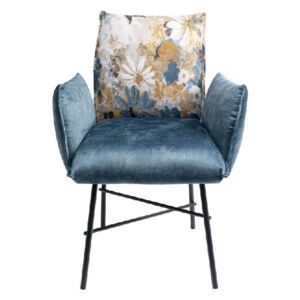 Notting Hill stolička s podrúčkami modrá