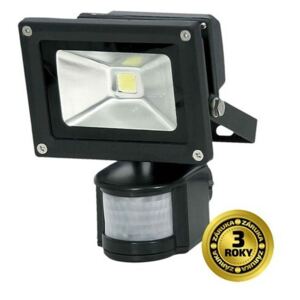 Solight LED venkovní reflektor, 10W, 700lm, AC 230V, černá, se senzorem