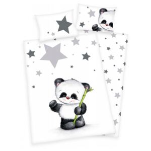 Herding Dětské povlečení do postýlky Jana Star Panda, 135 x 100 cm, 40 x 60 cm