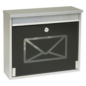 RICHTER BK60.CG.S Poštovní ocelová schránka s tvrzeným sklem, černá