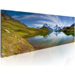 Obraz na plátně Bimago - Mountain lake 120x40 cm