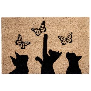 BO-MA Kokosová rohožka Kočky a motýli, 40 x 60 cm