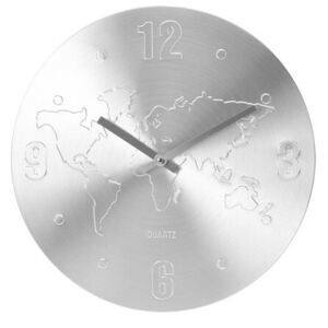 Nástěnné hodiny World stříbrná, 35 cm