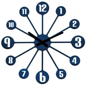 Koziol Nástěnné hodiny Pinball modrá, pr. 45 cm