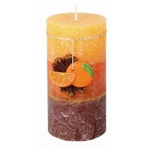Dekorativní svíčka Skořice a pomeranč, 9 cm