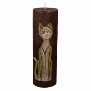 Dekorativní svíčka Kočka hnědá, 22 cm