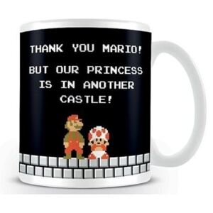 CurePink Keramický hrnek Super Mario: Another Castle bílý 315 ml