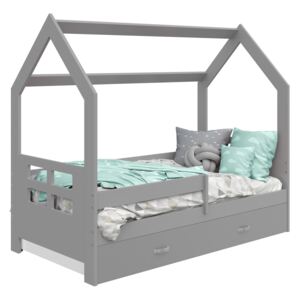 AMI nábytek Dětská postel DOMEČEK D3D 80x160cm masiv šedá
