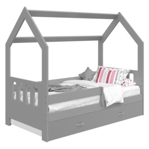 AMI nábytek Dětská postel DOMEČEK D3C 80x160cm masiv šedá