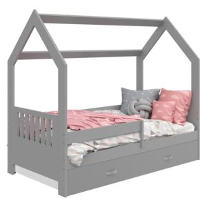 AMI nábytek Dětská postel DOMEČEK D3E 80x160cm masiv šedá