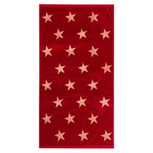 JAHU Ručník Stars červená, 50 x 100 cm