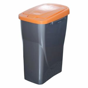 Koš na tříděný odpad oranžové víko; 51 x 21,5 x 36 cm; 25 l; plast