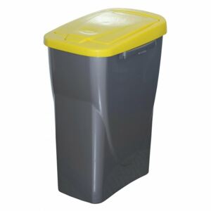 Koš na tříděný odpad žluté víko; 51 x 21,5 x 36 cm; 25 l; plast