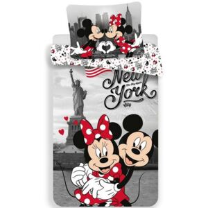 Jerry Fabrics Dětské bavlněné povlečení Mickey and Minnie in New York, 140 x 200 cm, 70 x 90 cm