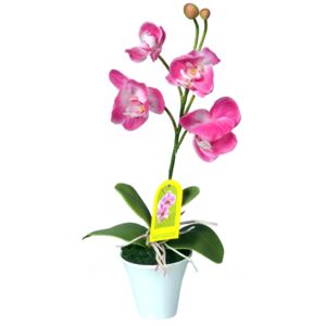 Umělá Orchidej v květináči růžová, 35 cm