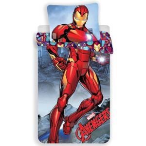Jerry Fabrics Dětské bavlněné povlečení Iron Man, 140 x 200 cm, 70 x 90 cm
