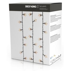 DecoKing Světelný vánoční řetěz Hvězdičky rozšíření teplá bílá, 100 LED