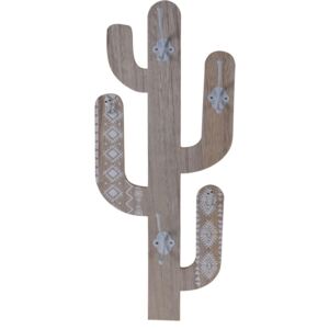 Koopman Dřevěný háček Cactus Shape, bílá