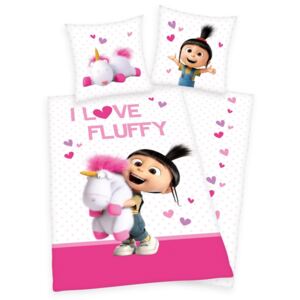 Herding Dětské bavlněné povlečení Mimoni Agnes - I love Fluffy, 135 x 200 cm, 80 x 80 cm