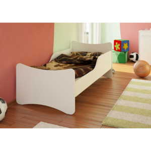 NELLYS Dětská postel se zábranou -bílá, 200x90 cm
