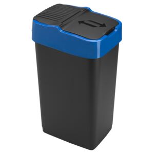 Heidrun Odpadkový koš 35 l, černý s modrým pruhem