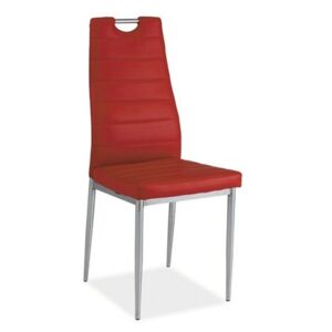 Jídelní židle H-260 (červená) (Moderní jídelní židle v kombinaci kovu a)