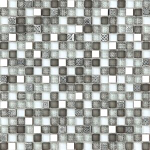 Skleněná mozaika šedá 30x30 cm lesk MOSV15MIXGY