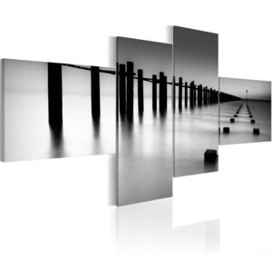 Obraz na plátně Bimago - Černobílé pobřeží 100x45 cm