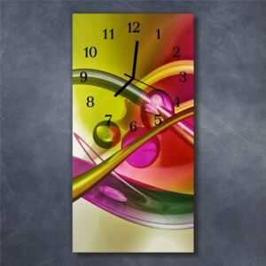 E-shop24, 60x30 cm, Hnn107485199 Nástěnné hodiny obrazové na skle - Abstrakt barevný