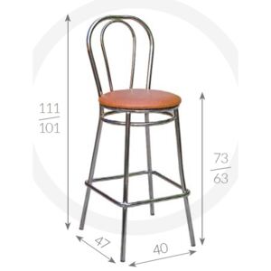 Barová židle Tulipán Metpol 111/101 x 73/63 x 47 x 40