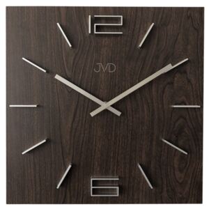 Designové kovové hranaté moderní hodiny JVD HC30.3 s 3D číslicemi v dekoru dřeva (POŠTOVNÉ ZDARMA!!)